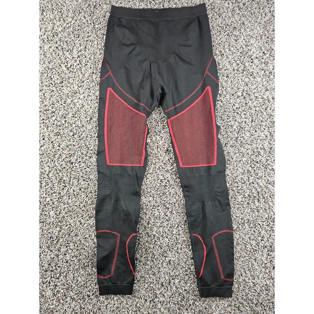 Nooyme Womens Sz L Compression Athletic Leggings Black Red Cycling